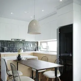 Living room kitchen room interior